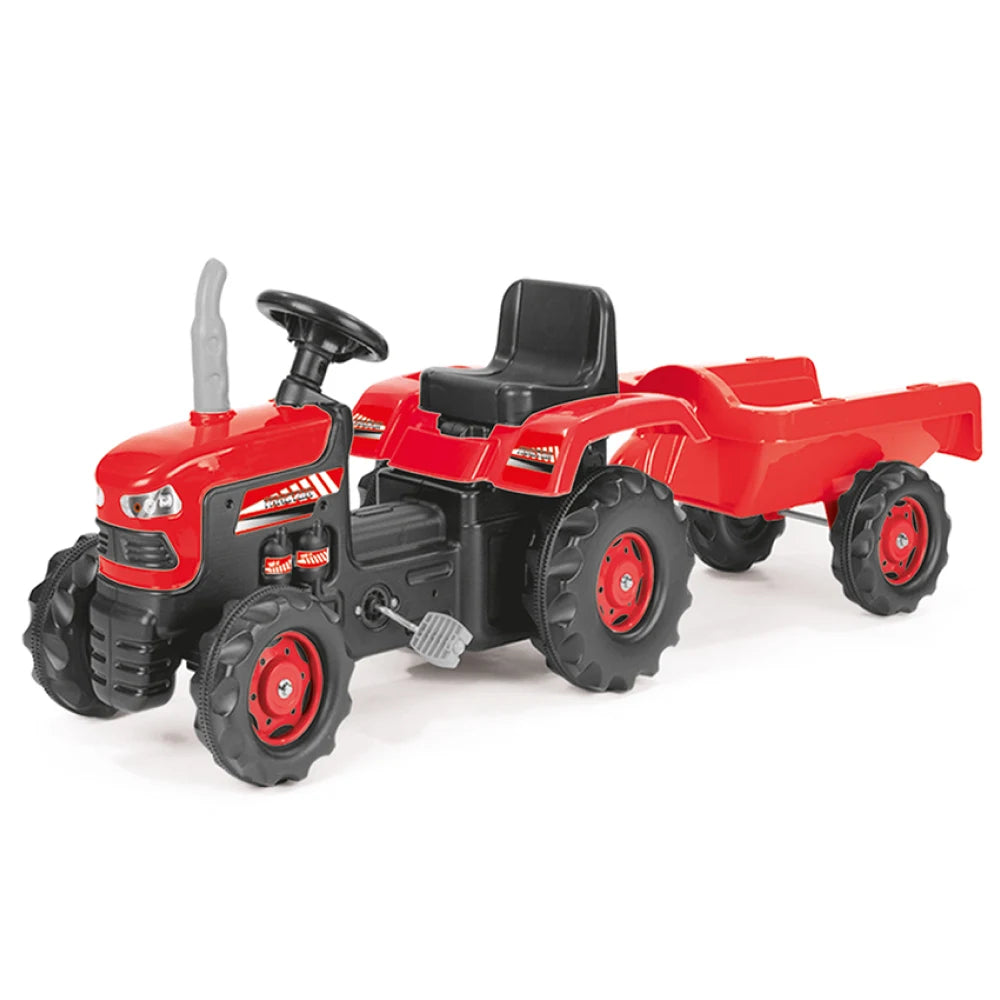 Tractor cu pedale și remorcă roșu, Dolu (8153) 53 x 143 x 45 cm