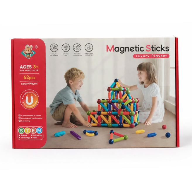 Магнитный конструктор Magnetic Sticks, 62 детали, код 962099
