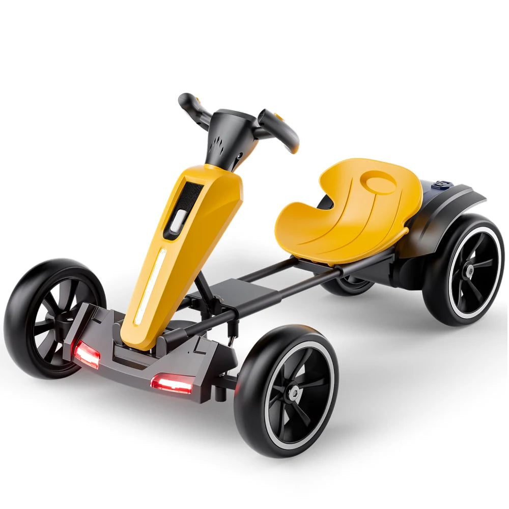 Kart electric pentru copii cu telecomandă, galben (41853)