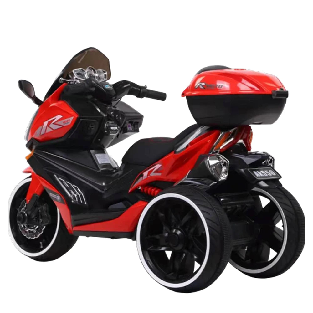 Motocicletă electrică pentru copii cu stație walkie-talkie, roșie (82341)