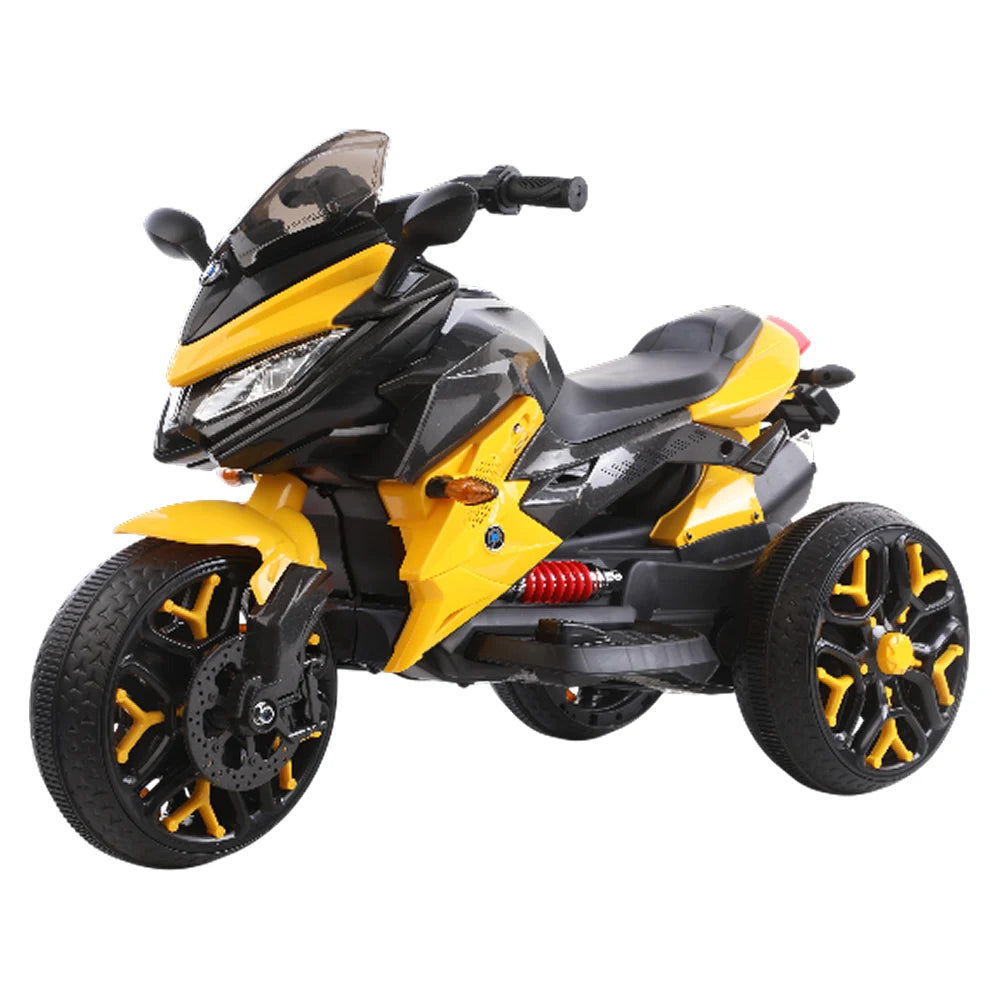Motocicletă electrică pentru copii cu telecomandă, galbenă (56789)