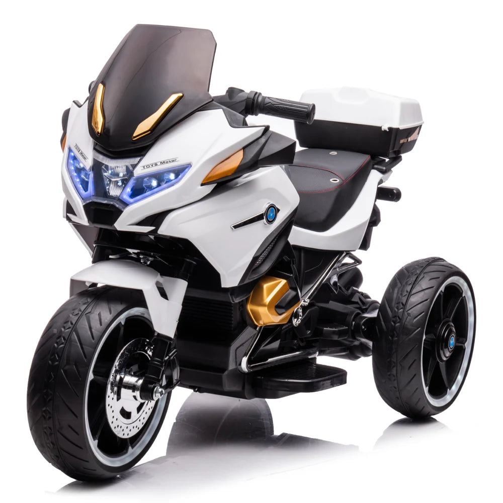 Motocicletă electrică pentru copii cu telecomandă, albă (678300)