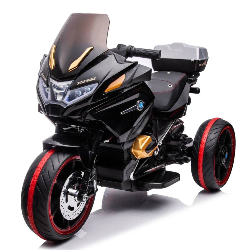 Motocicletă electrică pentru copii cu telecomandă, neagră (34568)