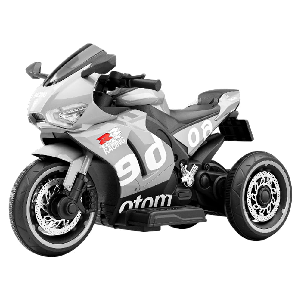 Motocicletă electrică pentru copii cu telecomandă, gri (30740)