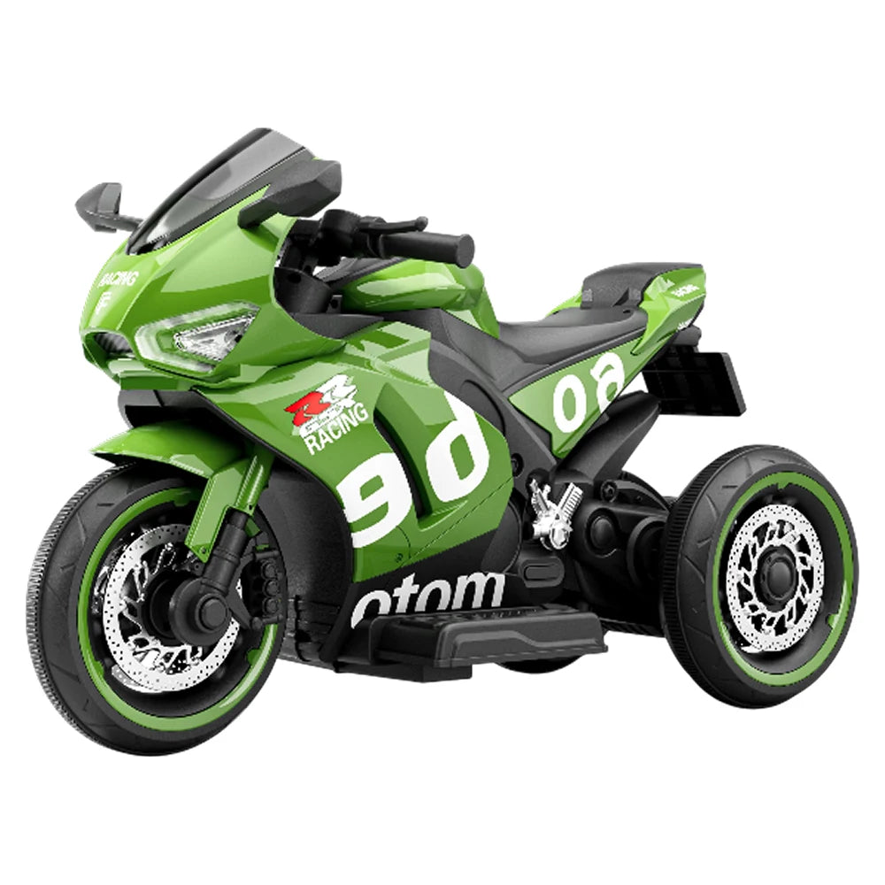 Motocicletă electrică pentru copii cu telecomandă, verde (63071)