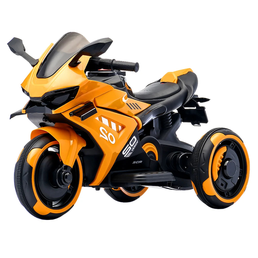 Motocicletă electrică pentru copii cu telecomandă, portocalie (67801)