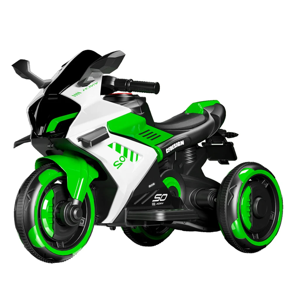 Motocicletă electrică pentru copii cu telecomandă, verde (18528)