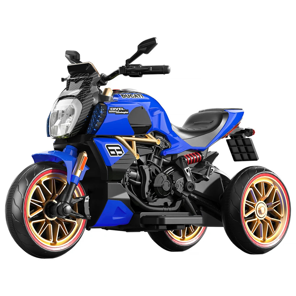 Motocicletă electrică pentru copii, albastră (78237)