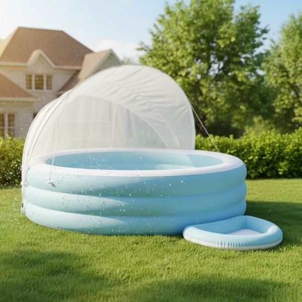 INTEX Piscină gonflabilă Swim Center™ Canopy Lounge cu acoperiș, 277x221x137 cm, 830L, 3+ SKU: 57195