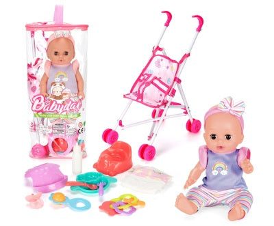 010094 Виниловый игровой набор "Кукла с функциями и коляской"