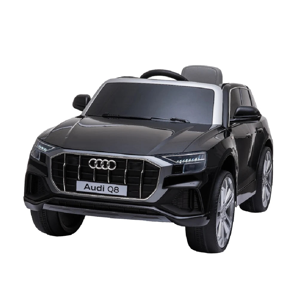 Masina pe acumulator AUDI Q8 (scaune din piele, 12 V4.5Ah, MP-3, 2 motoare, telecomandă, roți moi - EVA, 108x66x55cm) Art. JJ2066/1/2/3