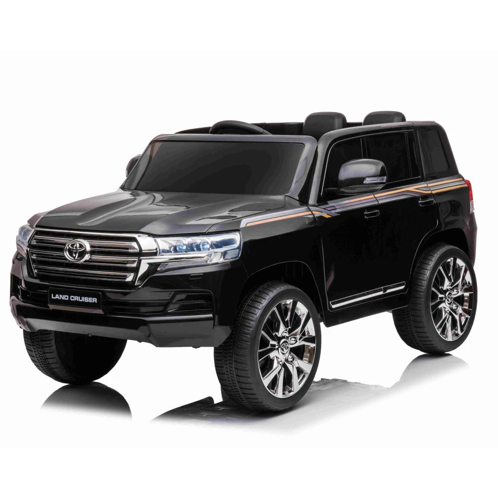Mașină cu acumulator TOYOTA LAND CRUISER (scaune din piele, 12V7Ah, 2 motoare de 45W, telecomandă, roți moi - EVA, dimensiuni: 125x74x58 cm) cod produs JJ2022/1/2