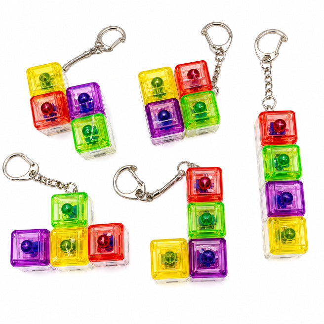 Breloc tastatură (4 taste) cu lumina, colorată, figurine Tetris, cod 2878D