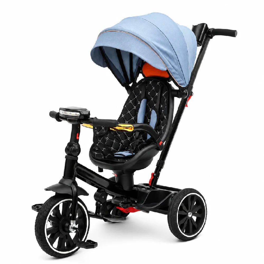 Tricicletă pentru copii cu muzică și scaun rotativ 360°, albastru (41237)