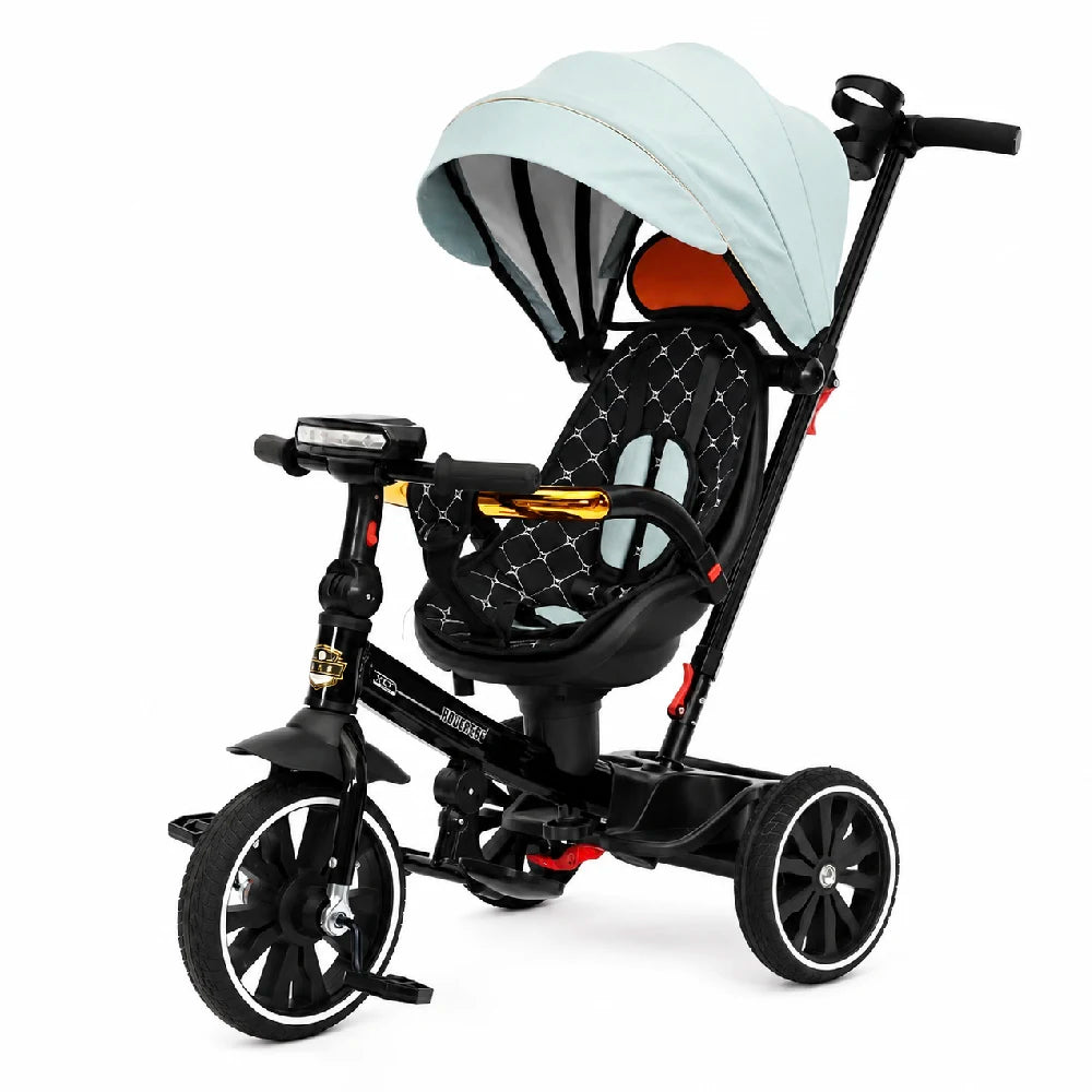 Tricicletă pentru copii cu muzică și scaun rotativ 360°, verde (42258)
