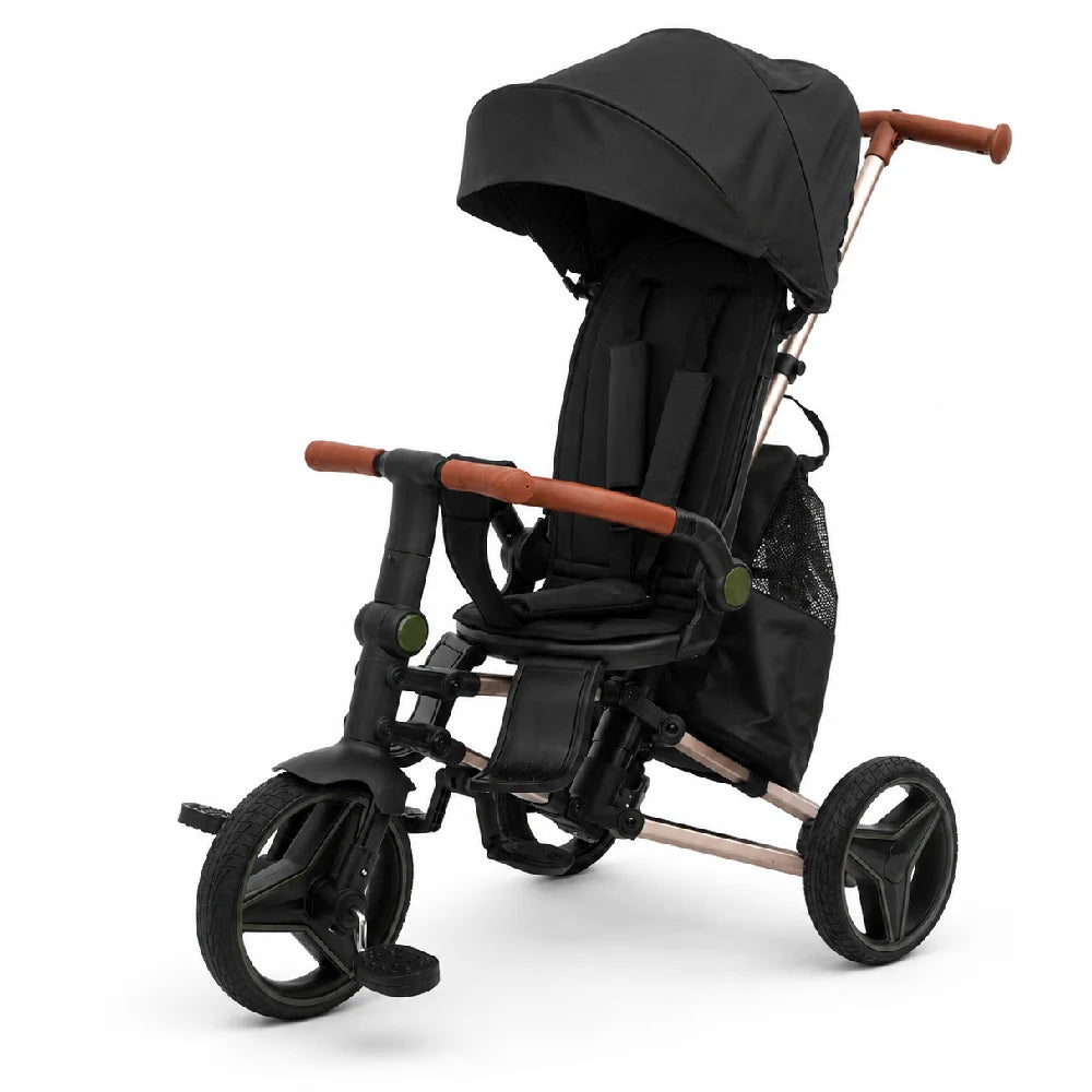 Tricicletă pliabilă pentru copii cu cadru din aluminiu, negru (49325)
