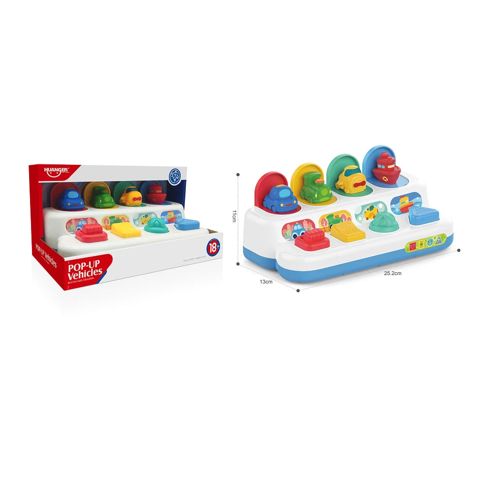 Jucărie educativă pop-up cu vehicule, Huanger HE8076 (78102)