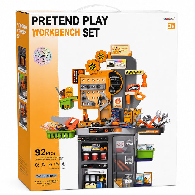 Set de instrumente, 92 de piese, cu lumină și muzică, cod 10478a