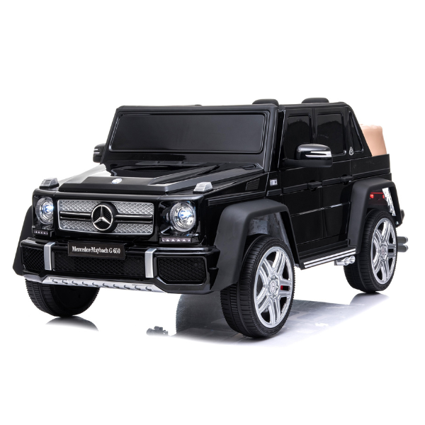 Mașinuță Mercedes-Maybach G650, Baterie 12V10Ah, 4 motoare de 25W, roti EVA, scaune din piele SKU: 8510014-2CR_Black