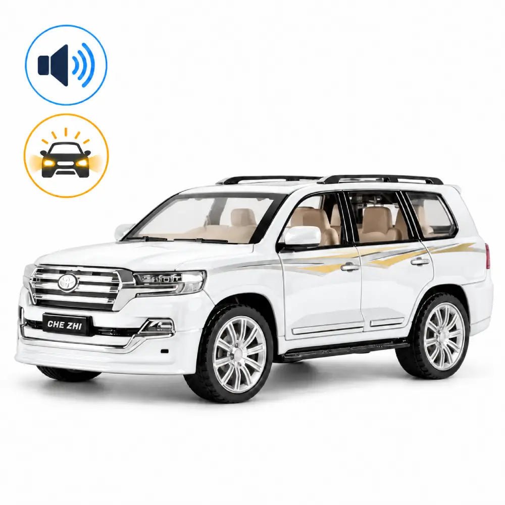 Mașină din metal Toyota Land Cruiser Prado, scară 1:24, albă, MSZ (68270A/1)