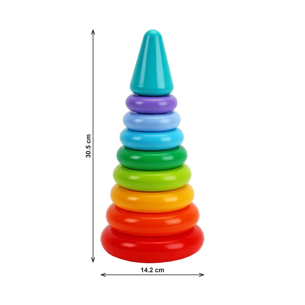 Piramidă pentru copii cu inele colorate, 7 piese, Technok (1904)