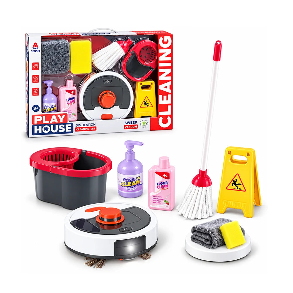 Set de curățenie pentru copii cu aspirator robot și accesorii (05934)