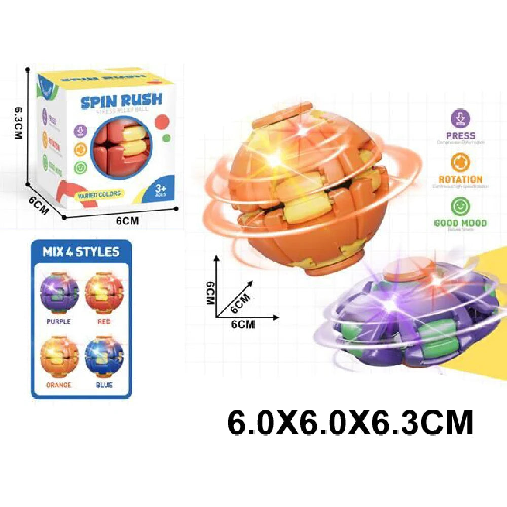 Антистресс-игрушка 3D-спиннер с подсветкой, 4 цвета (51339)