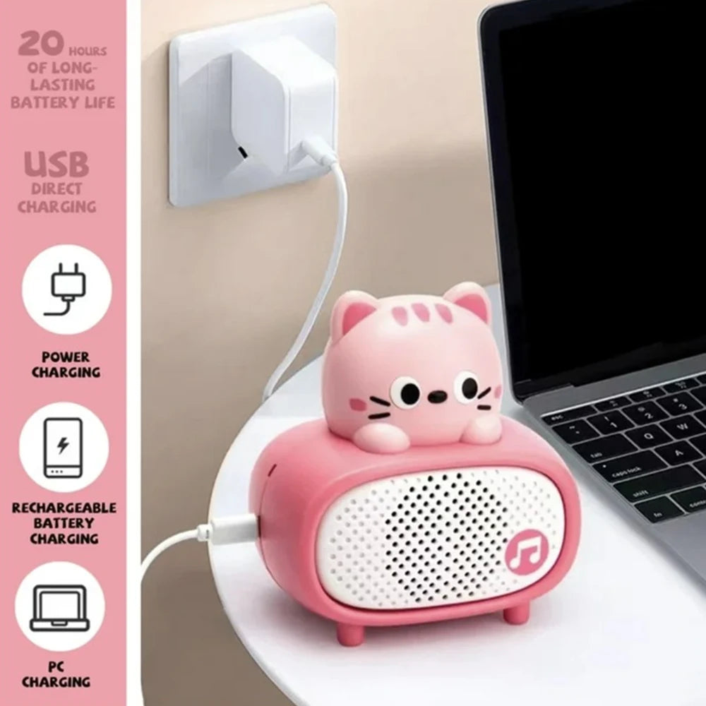 Microfon karaoke cu Bluetooth și boxă, Pisicuță roz (60485)