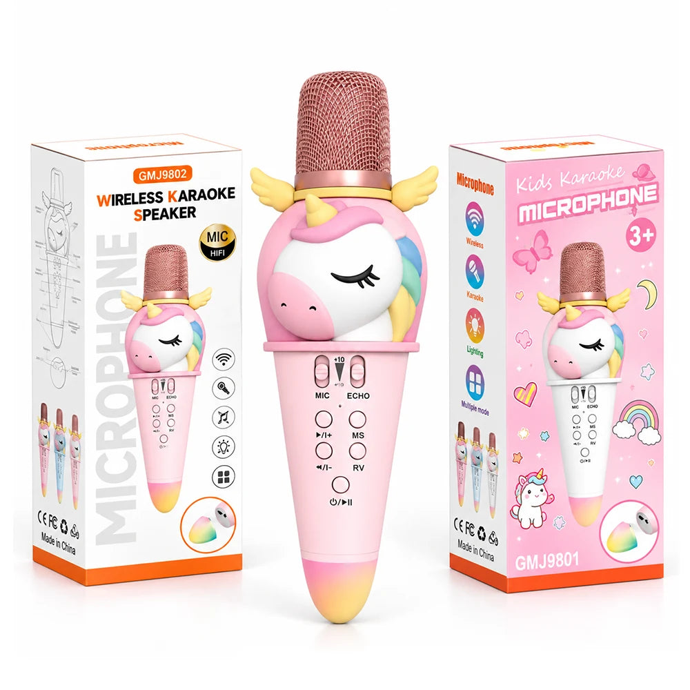 Microfon karaoke pentru copii cu Bluetooth, Unicorn (41239)