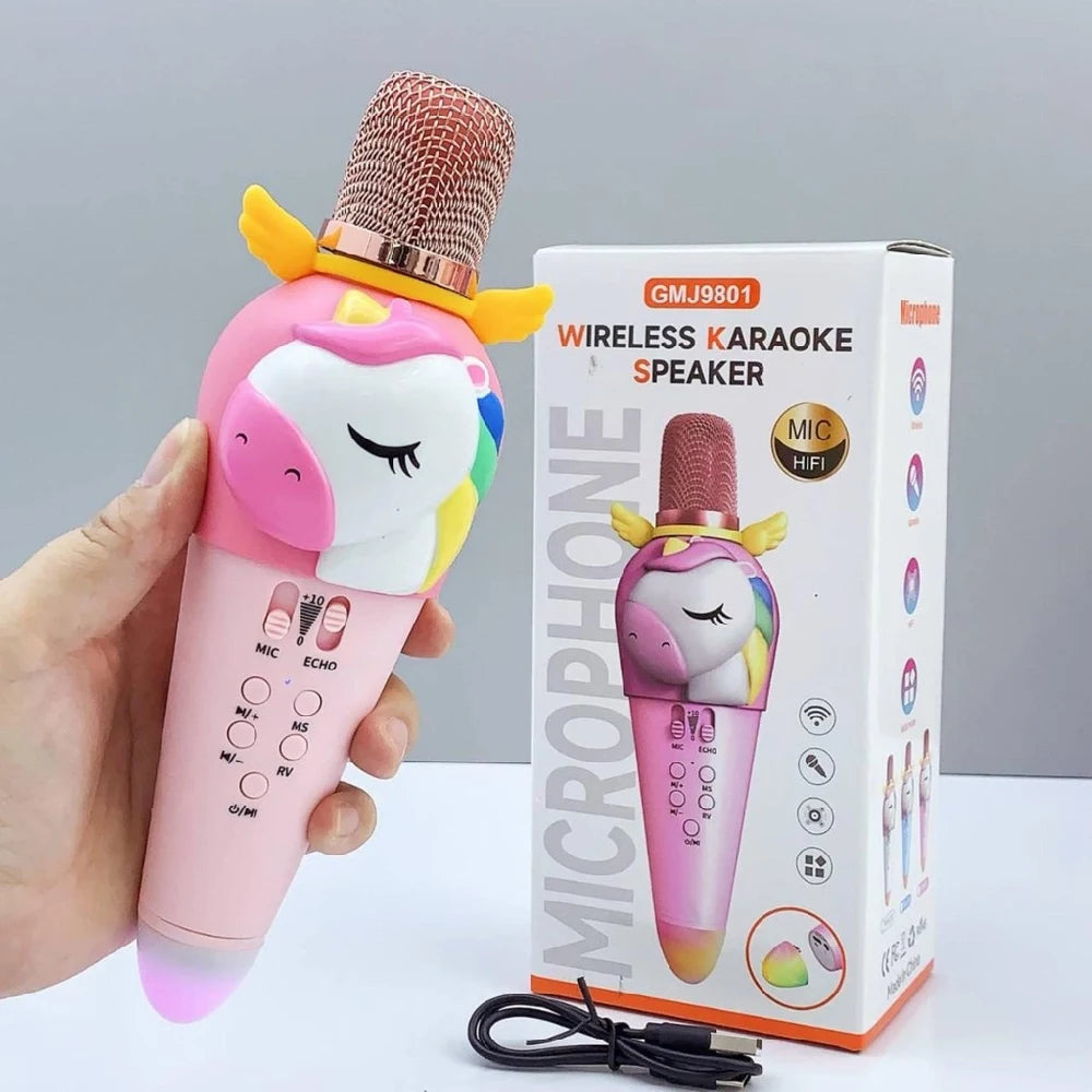 Microfon karaoke pentru copii cu Bluetooth, Unicorn (41239)