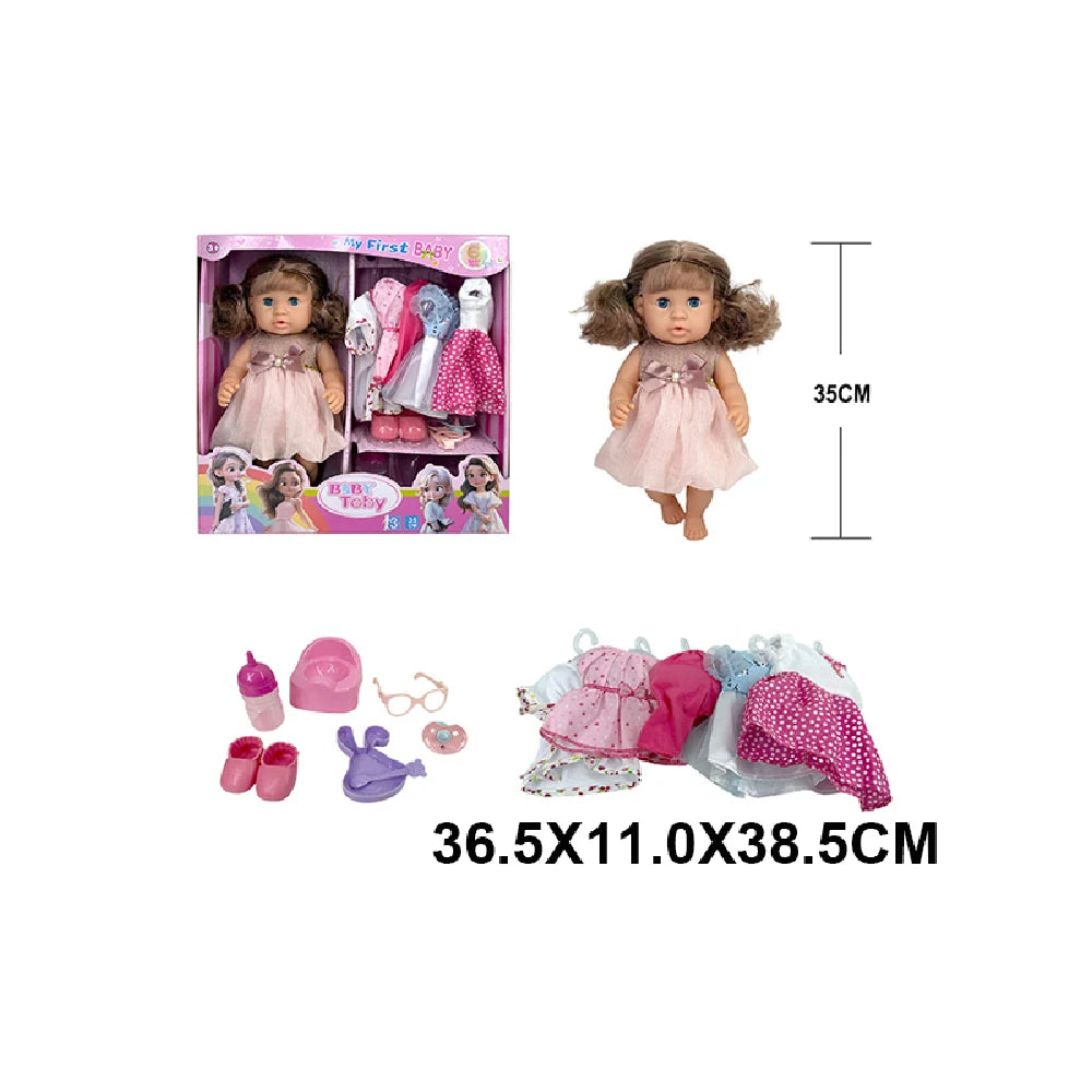 Păpușă vorbitoare în limba română, cu hăinuțe și accesorii, 35 cm (34564)