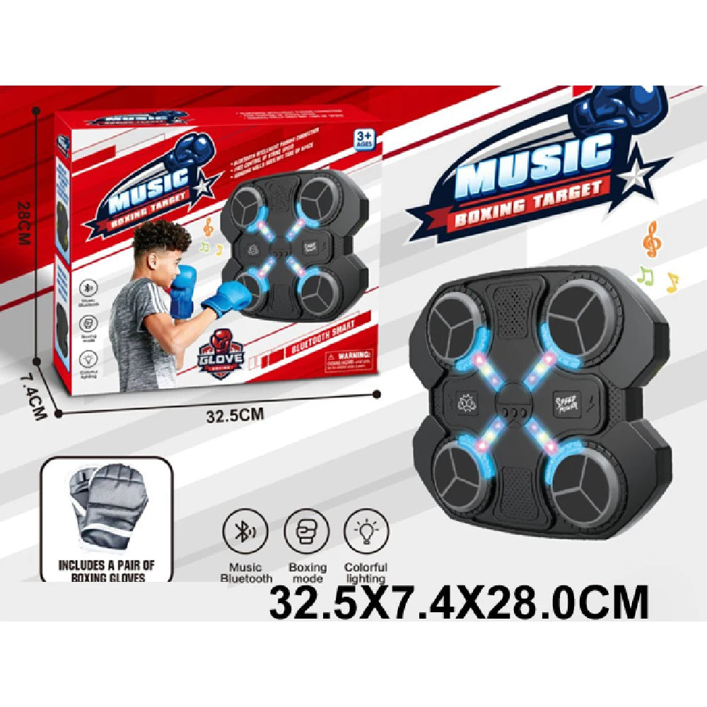 Set de box pentru copii cu țintă electronică muzicală și mănuși (59509)