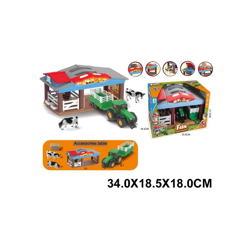 Set Fermă cu tractor, animale, lumini și sunete (73105)