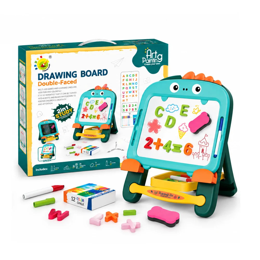 Tablă de desen magnetică cu două fețe, Dinozaur (65484)