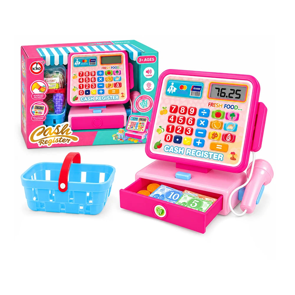 Casă de marcat pentru copii cu scanner, calculator și accesorii (13610)
