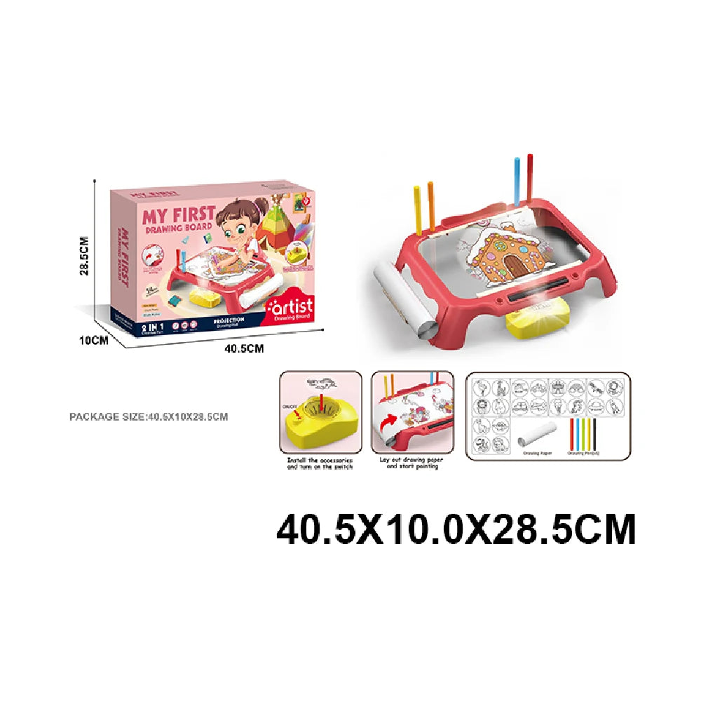Tablă de desen 2 în 1 cu proiector și accesorii (64856)