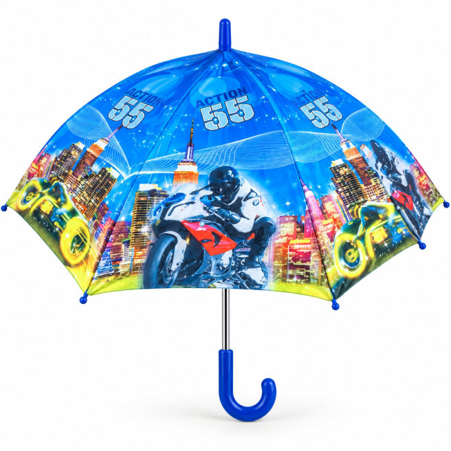 Umbrelă pentru copii cu eroi, asortată, albastră, cod 3497D