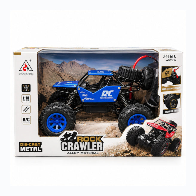 Машинка 1:18 «Rock Crawler» с пистолетным ТТХ, синяя, код 3416D