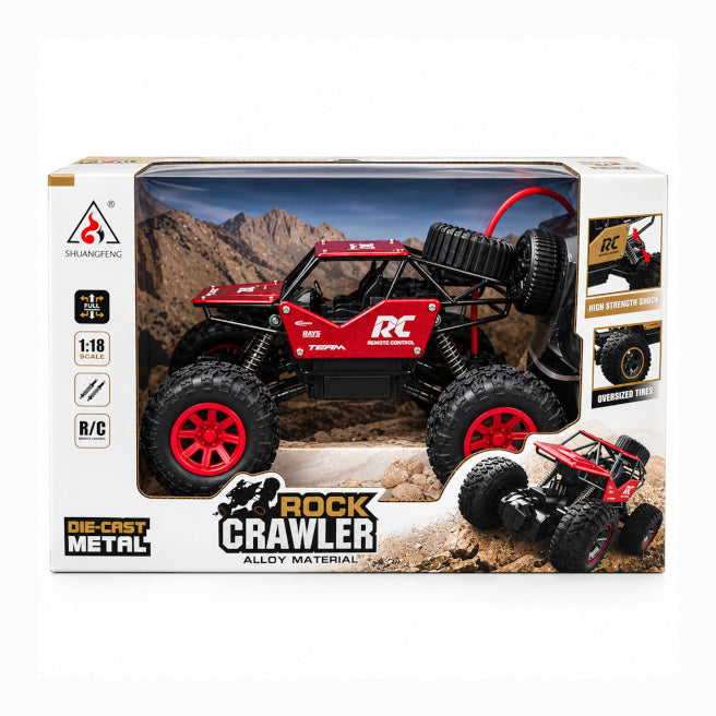 Машинка 1:18 «Rock Crawler» с пистолетным ТТХ, красная, код 3417D