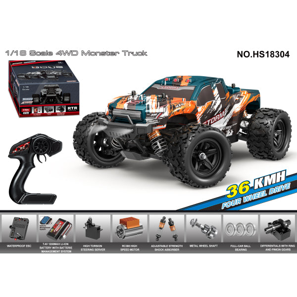 008785 Машинка 1:18 с ДУ, аккумулятором и подсветкой