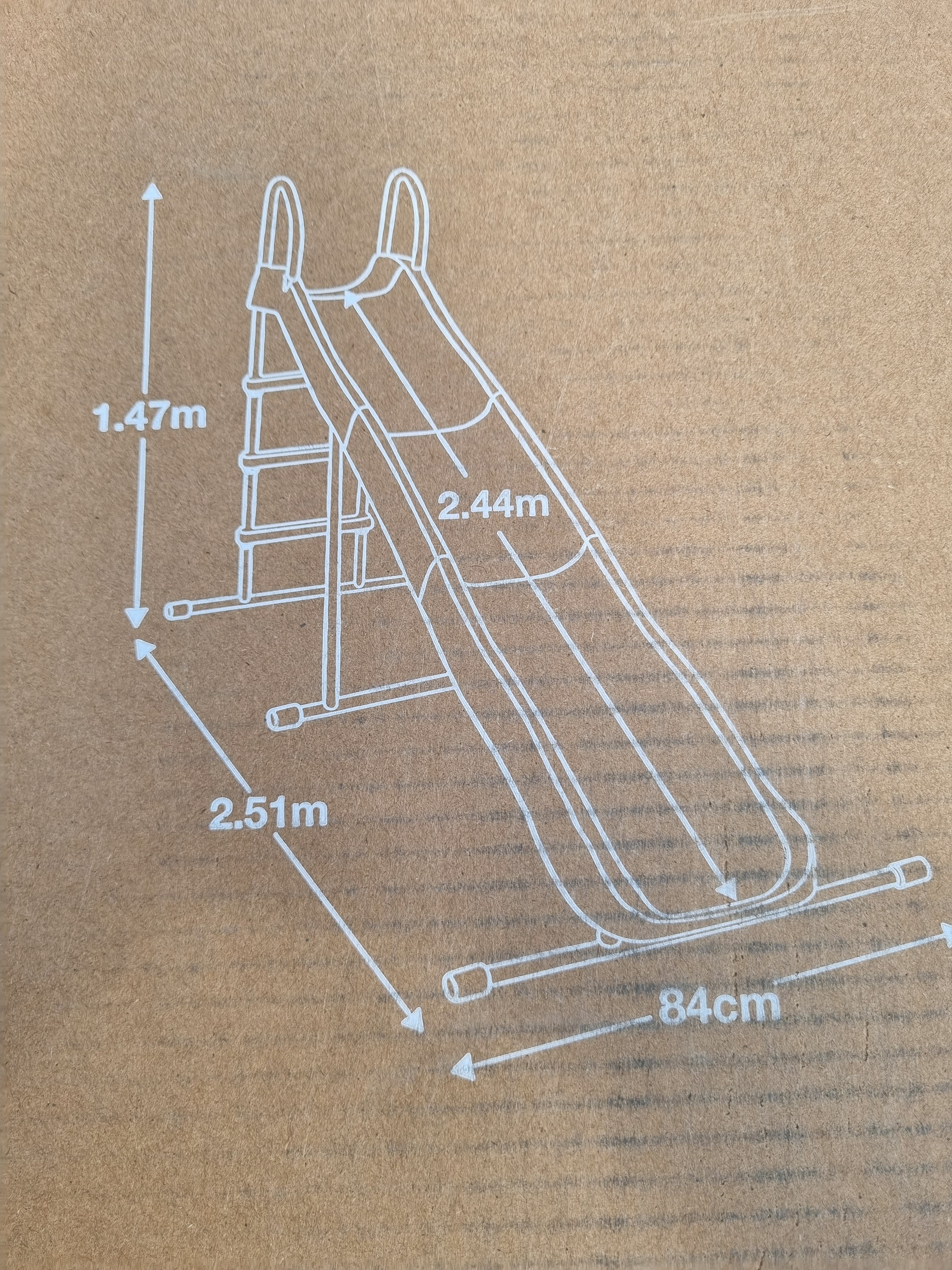 Tobogan Intex (251x84x147 cm înălțime) Sarcina maximă pe tobogan: 50 kg. Art. 44107