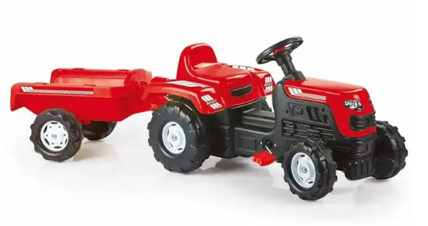 Tractor cu pedale pentru copii cu remorcă (52x144x45 cm) DOLU art.8146